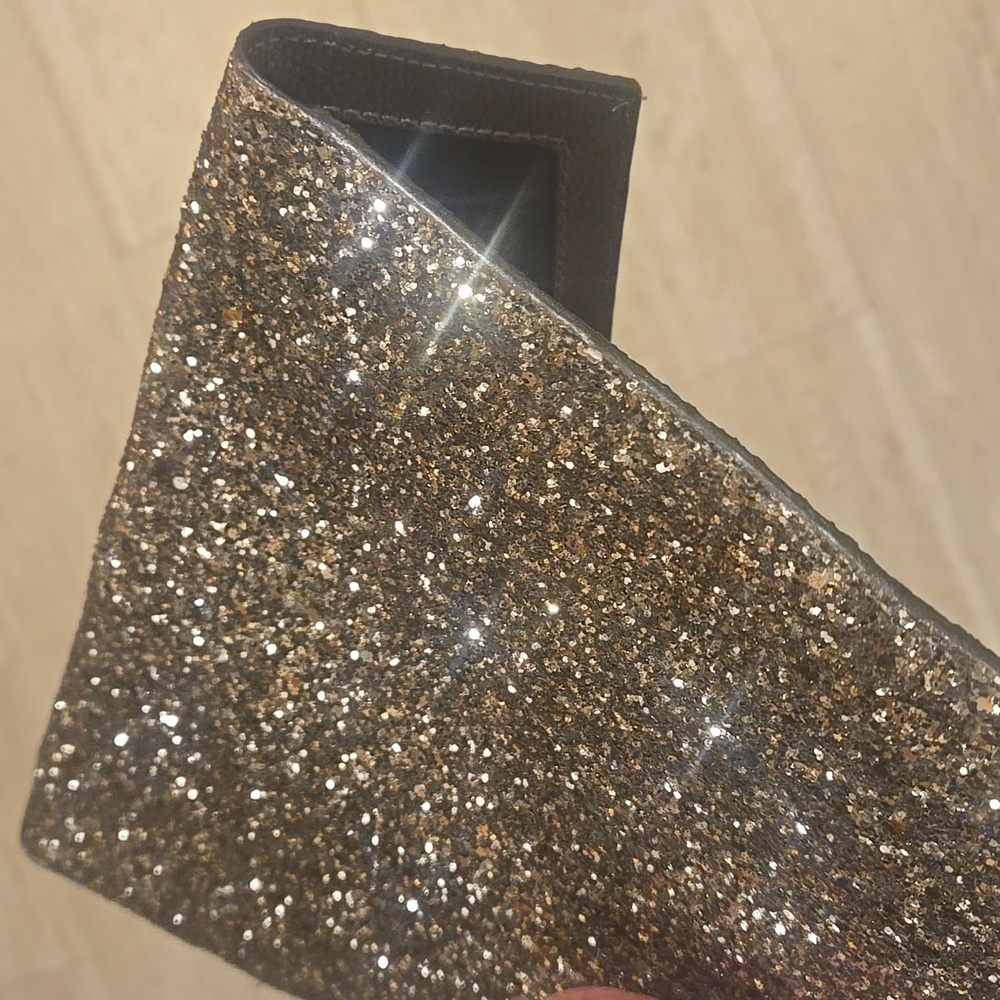 Kate Spade New York Golden Glittery Snap Envelope Clutch - Picture 12 of 16